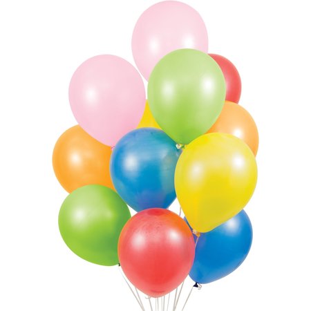 CREATIVE CONVERTING Assorted Latex Balloons, 12", 180PK 041316